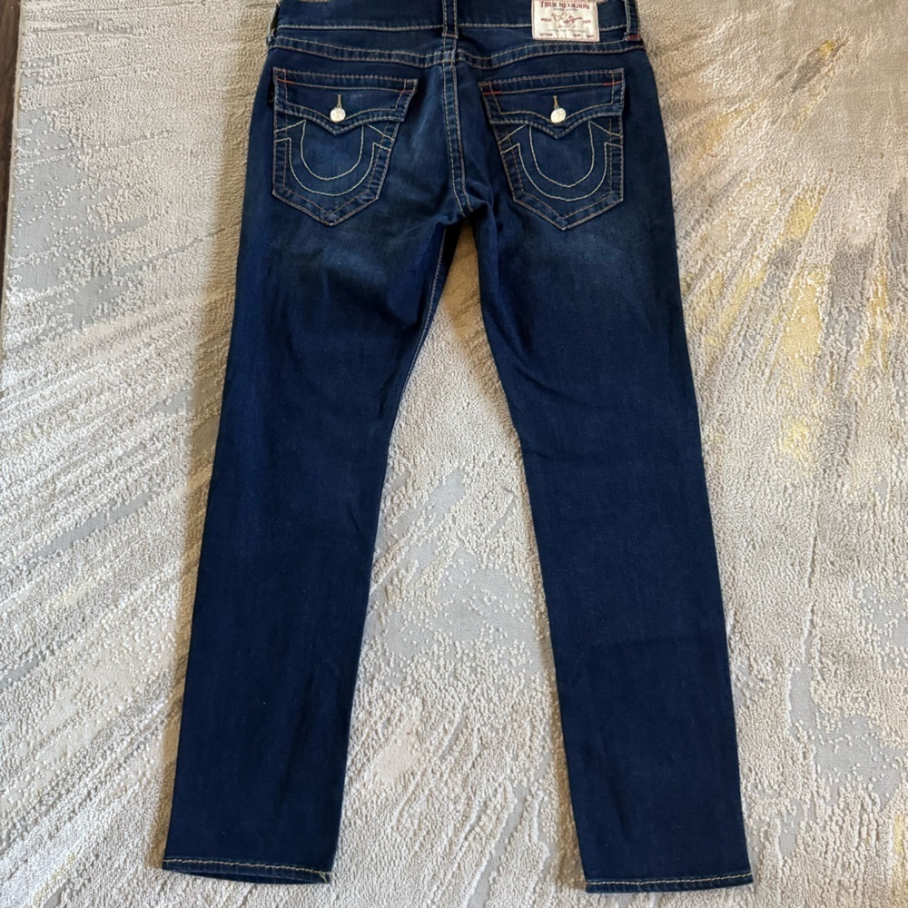 True Religion jeans Rocco relaxed skinny jeans dark wash flap pockets 36 - Picture 10 of 11